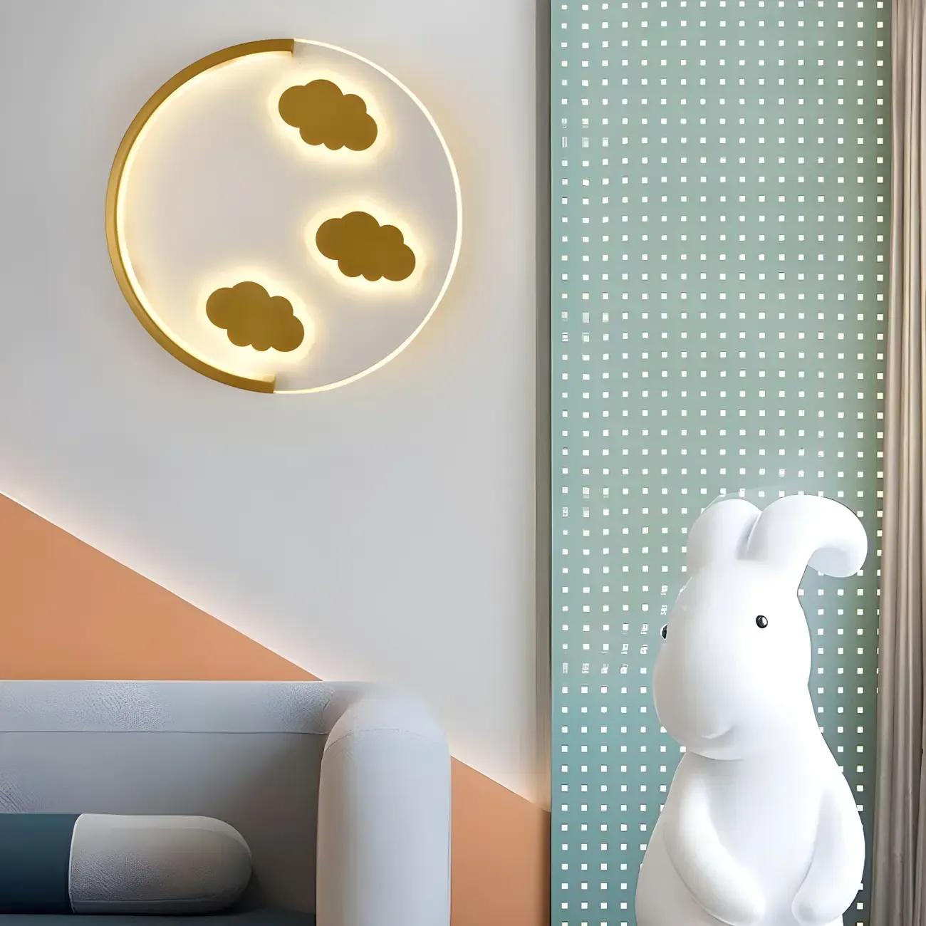 Circular LED Wall Sconce with Cartoon Pattern for kids Bedroom