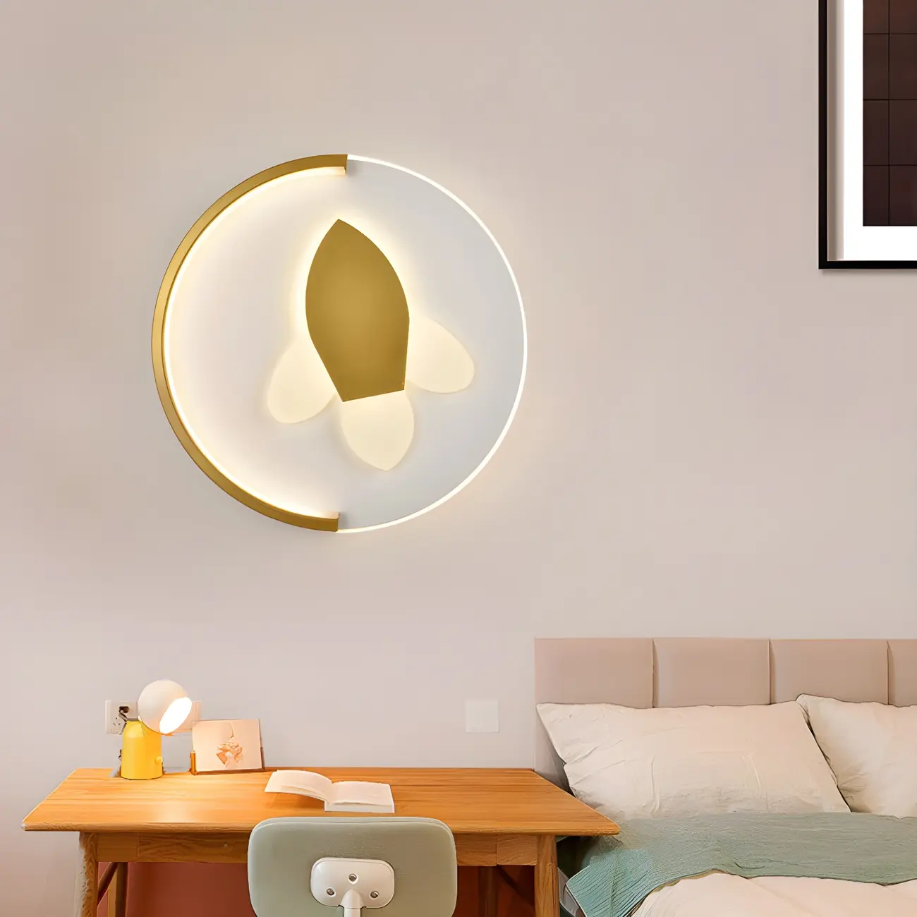 Circular LED Wall Sconce with Cartoon Pattern for kids Bedroom | homeyfad
