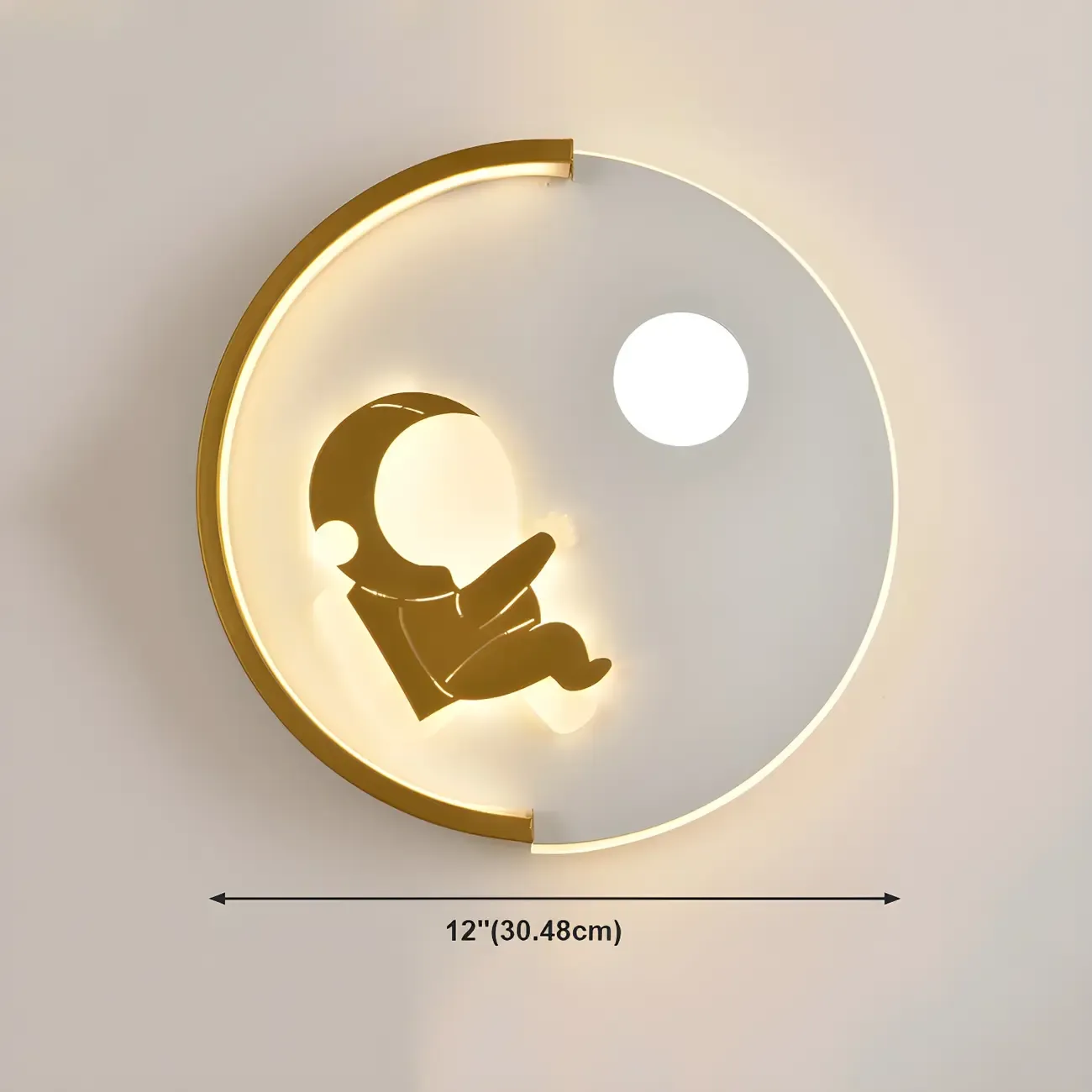 Circular LED Wall Sconce with Cartoon Pattern for kids Bedroom