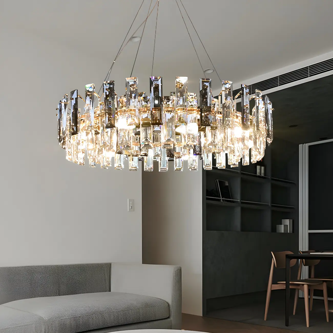 Modern Crystal Geometric Chandelier for Living Room Image - 5 | homeyfad