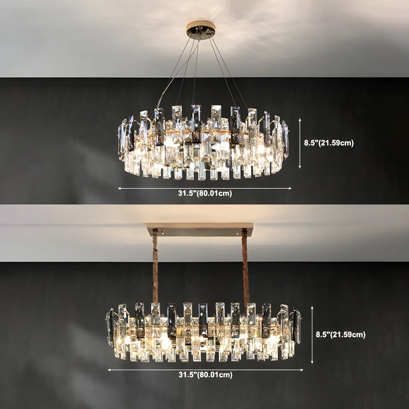 Modern Crystal Geometric Chandelier for Living Room Image - 8 | homeyfad