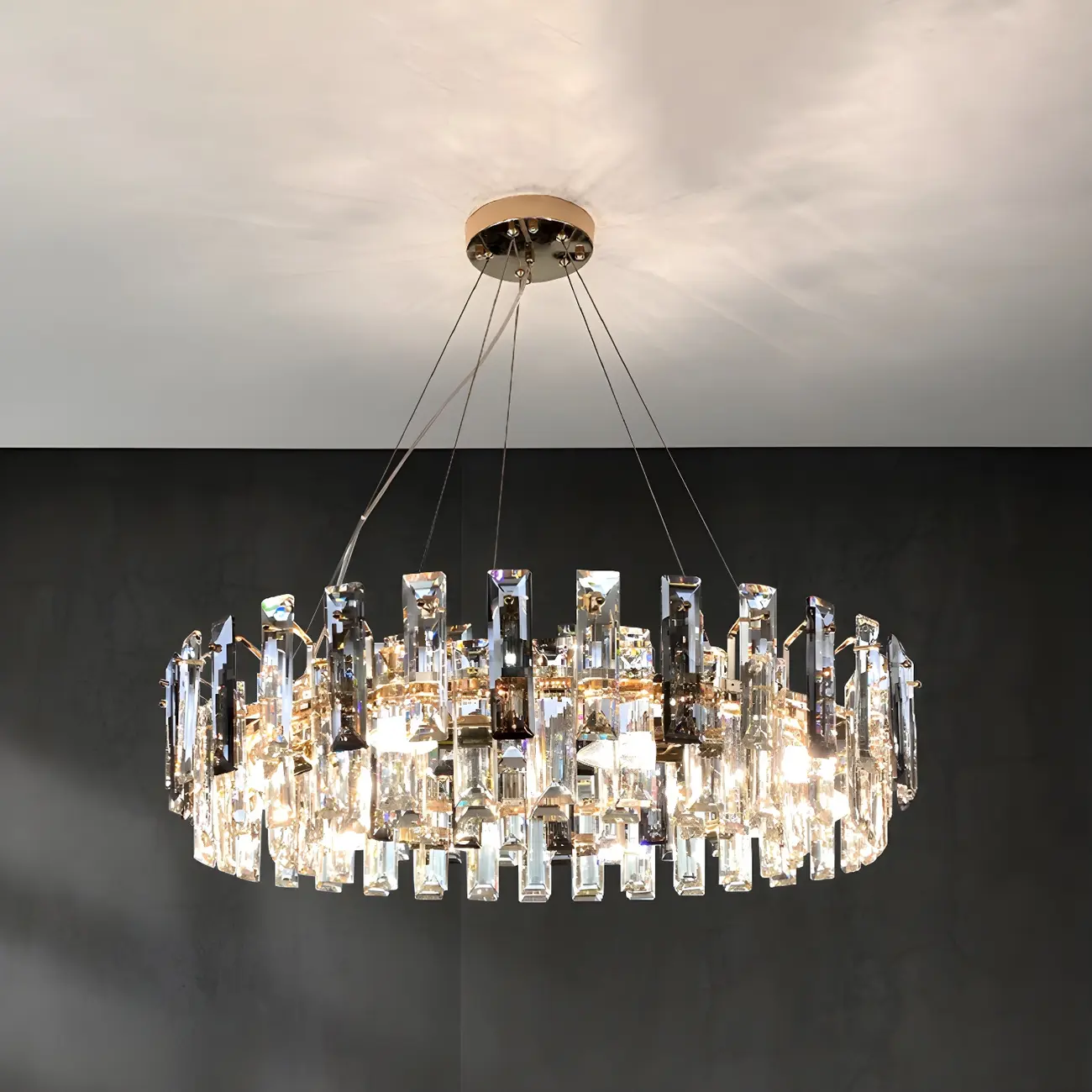 Modern Crystal Geometric Chandelier for Living Room Image - 2 | homeyfad