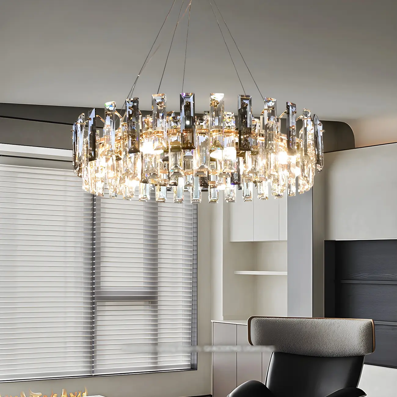 Modern Crystal Geometric Chandelier for Living Room Image - 13 | homeyfad