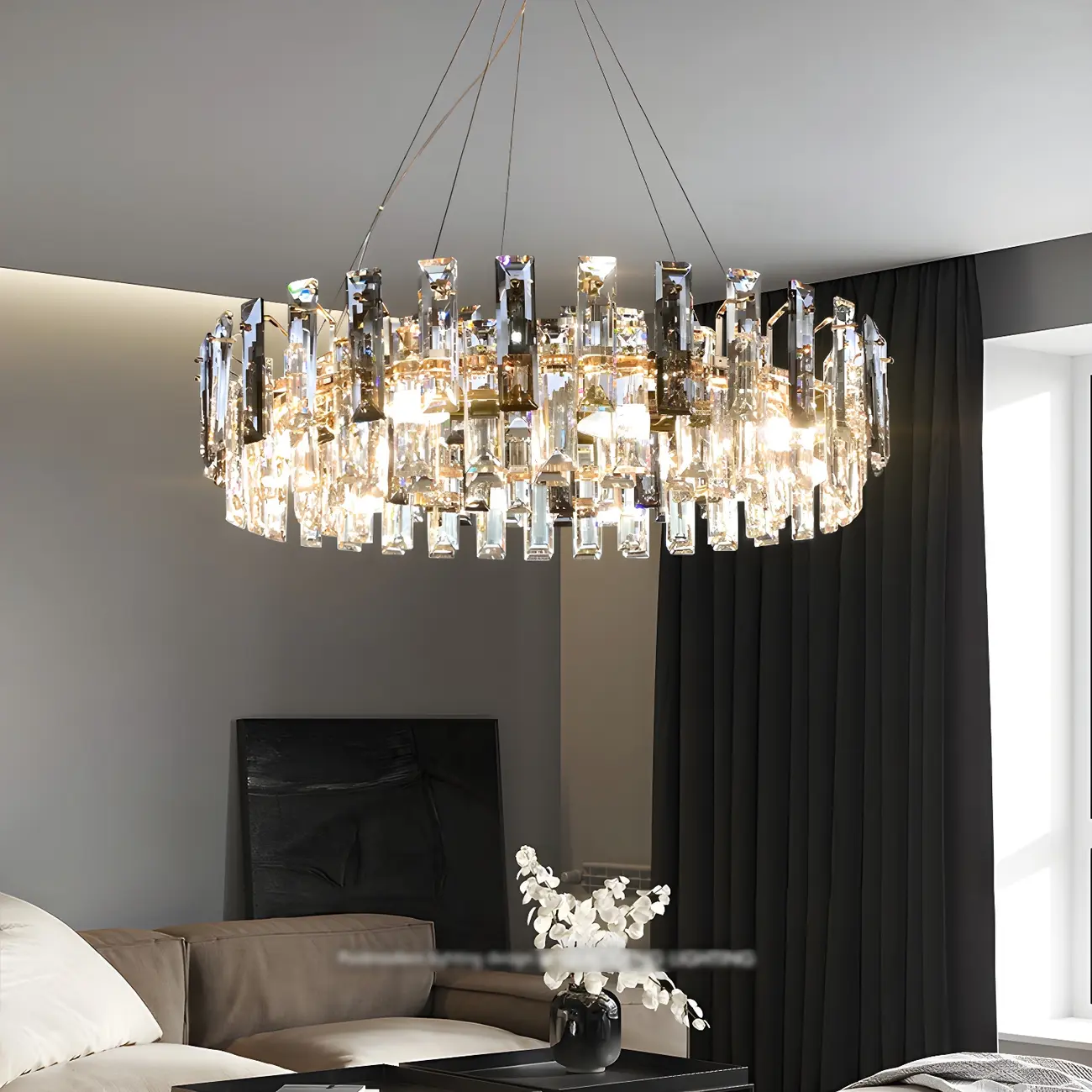 Modern Crystal Geometric Chandelier for Living Room Image - 1 | homeyfad