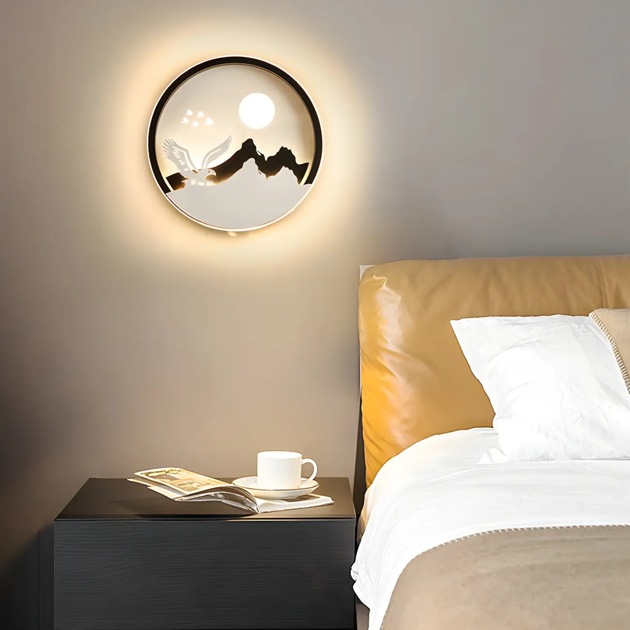 Kids Circular LED Wall Sconce with Remote for Bedroom  | homeyfad