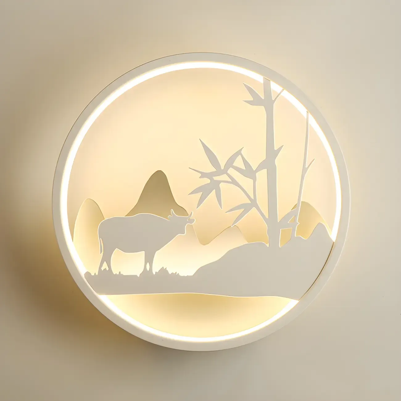 Kids Circular LED Wall Sconce with Remote for Bedroom 