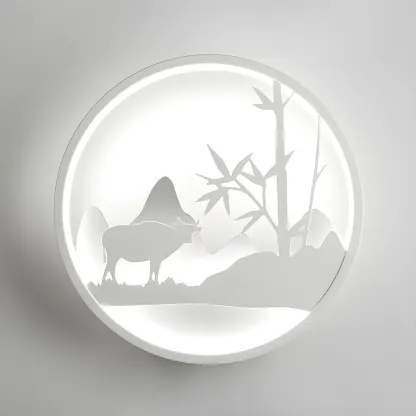 Kids Circular LED Wall Sconce with Remote for Bedroom 