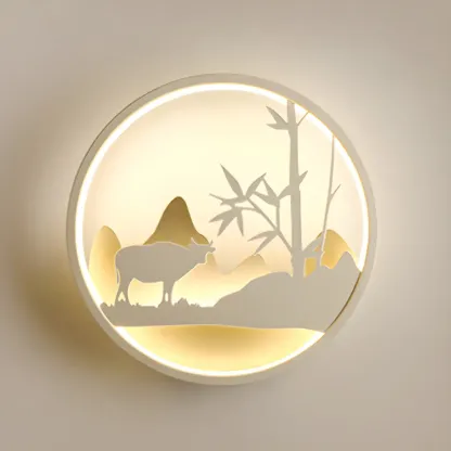 Kids Circular LED Wall Sconce with Remote for Bedroom 