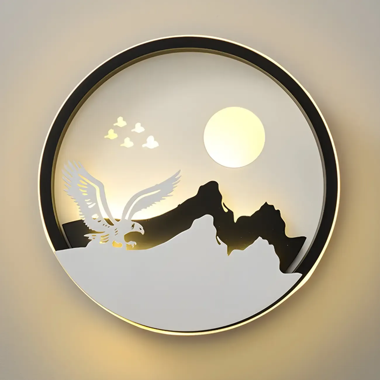 Kids Circular LED Wall Sconce with Remote for Bedroom 