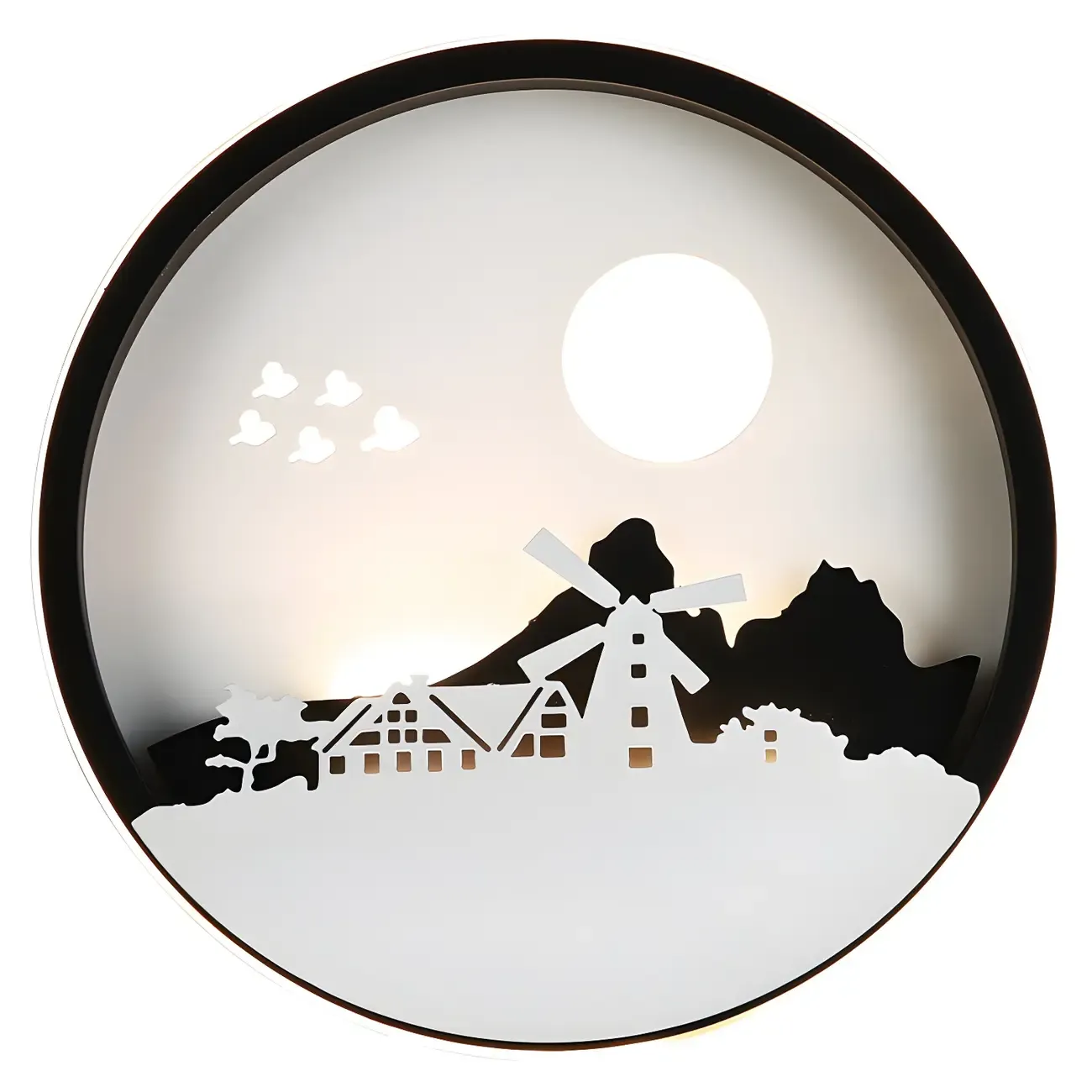 Kids Circular LED Wall Sconce with Remote for Bedroom 