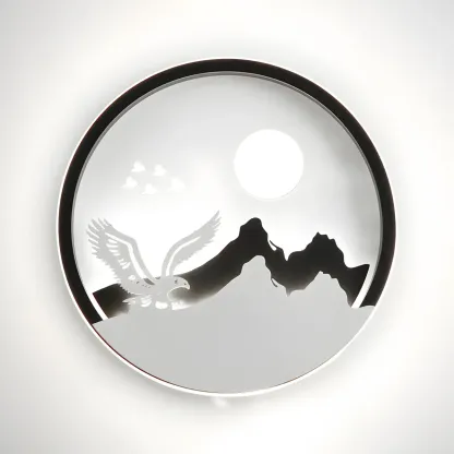 Kids Circular LED Wall Sconce with Remote for Bedroom 