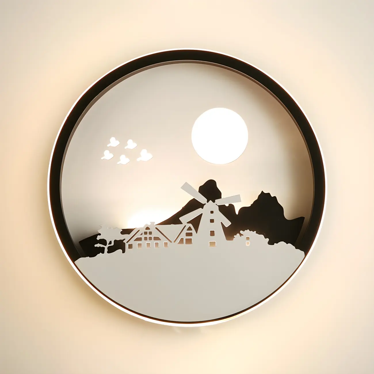 Kids Circular LED Wall Sconce with Remote for Bedroom  | homeyfad