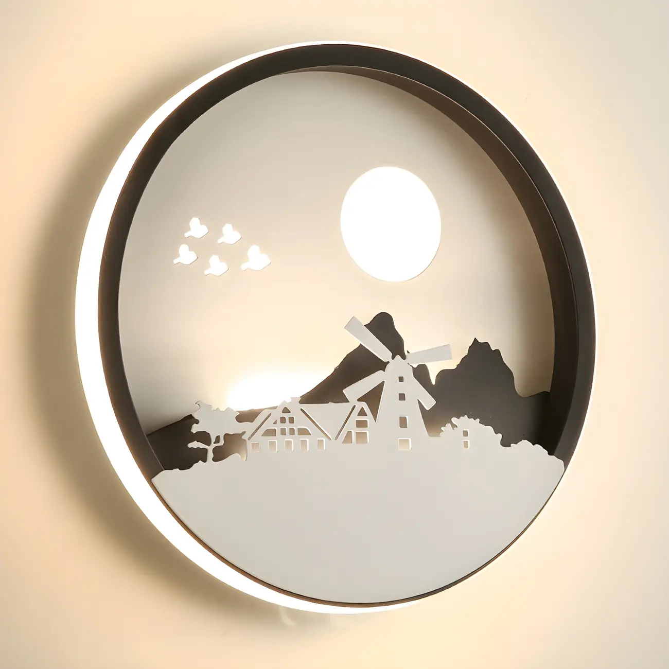 Kids Circular LED Wall Sconce with Remote for Bedroom  | homeyfad