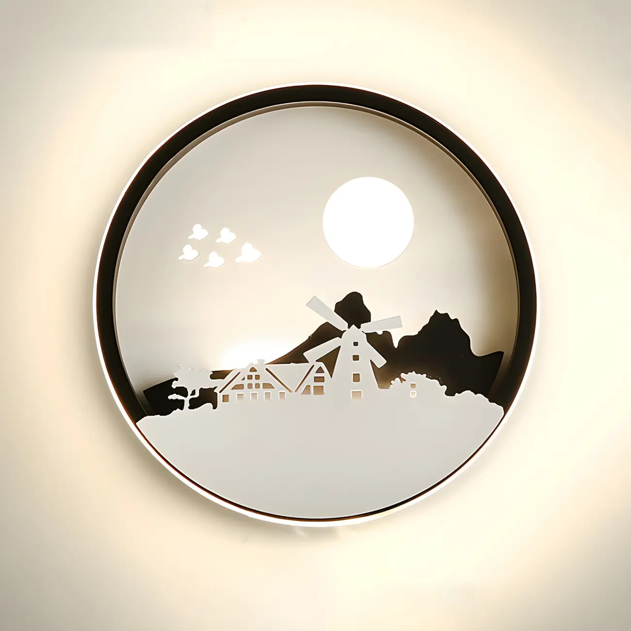 Kids Circular LED Wall Sconce with Remote for Bedroom  | homeyfad
