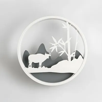 Kids Circular LED Wall Sconce with Remote for Bedroom 