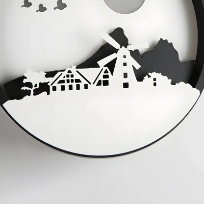 Kids Circular LED Wall Sconce with Remote for Bedroom 