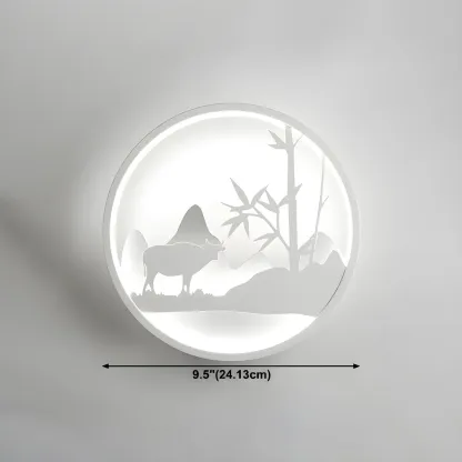 Kids Circular LED Wall Sconce with Remote for Bedroom 