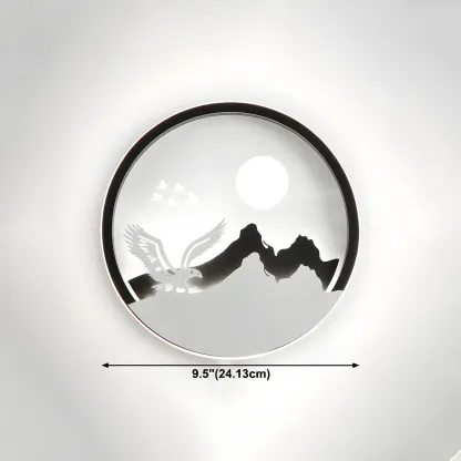 Kids Circular LED Wall Sconce with Remote for Bedroom 