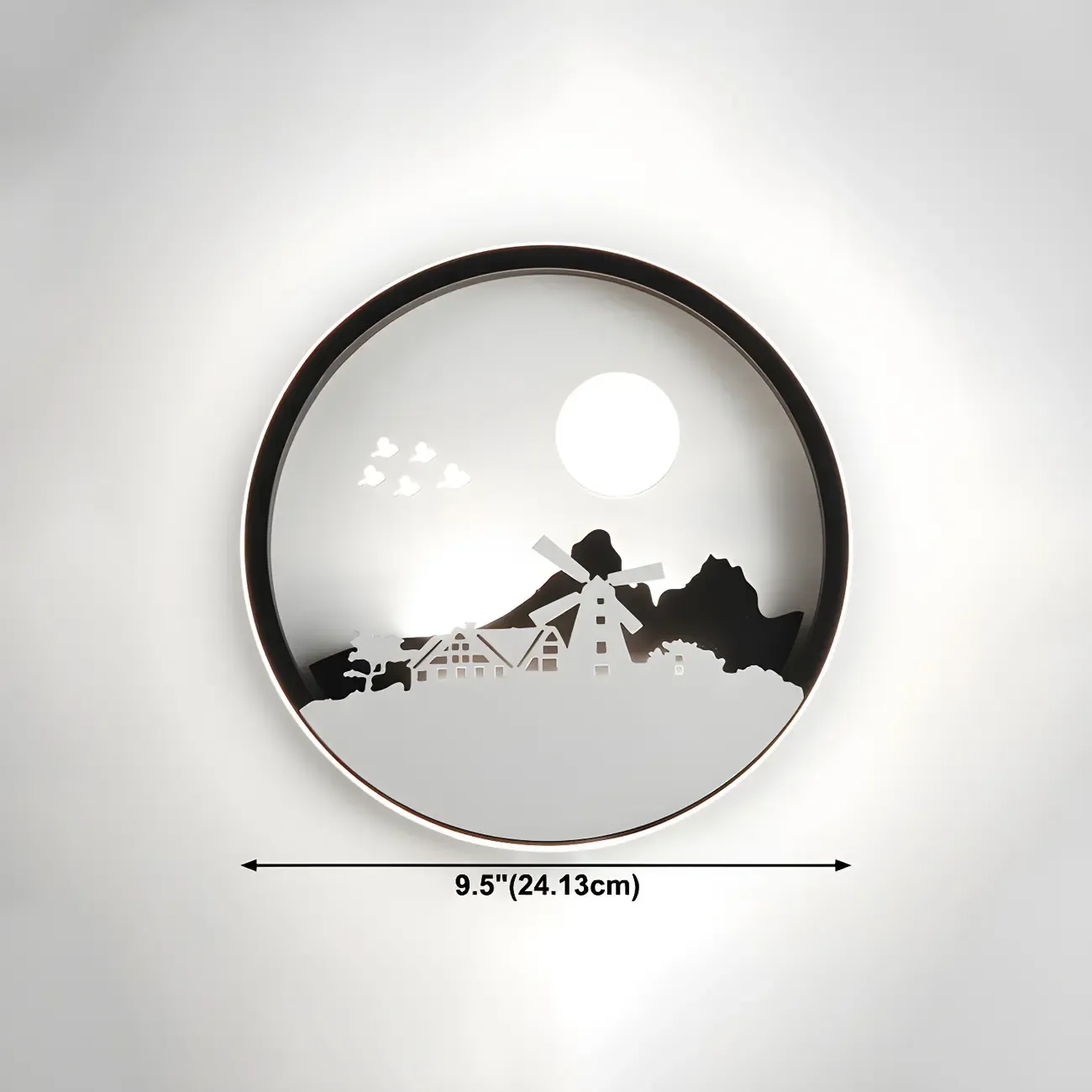 Kids Circular LED Wall Sconce with Remote for Bedroom 