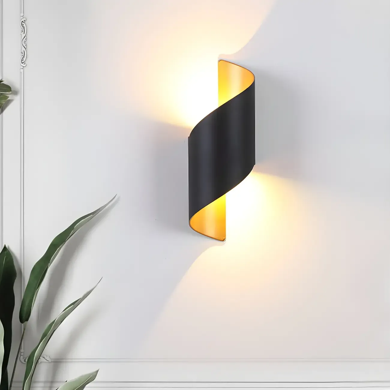 Modern Black Metal Wall Light LED Sconce Fixture Image - 3