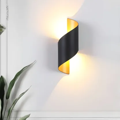Modern Black Metal Wall Light LED Sconce Fixture Image - 3