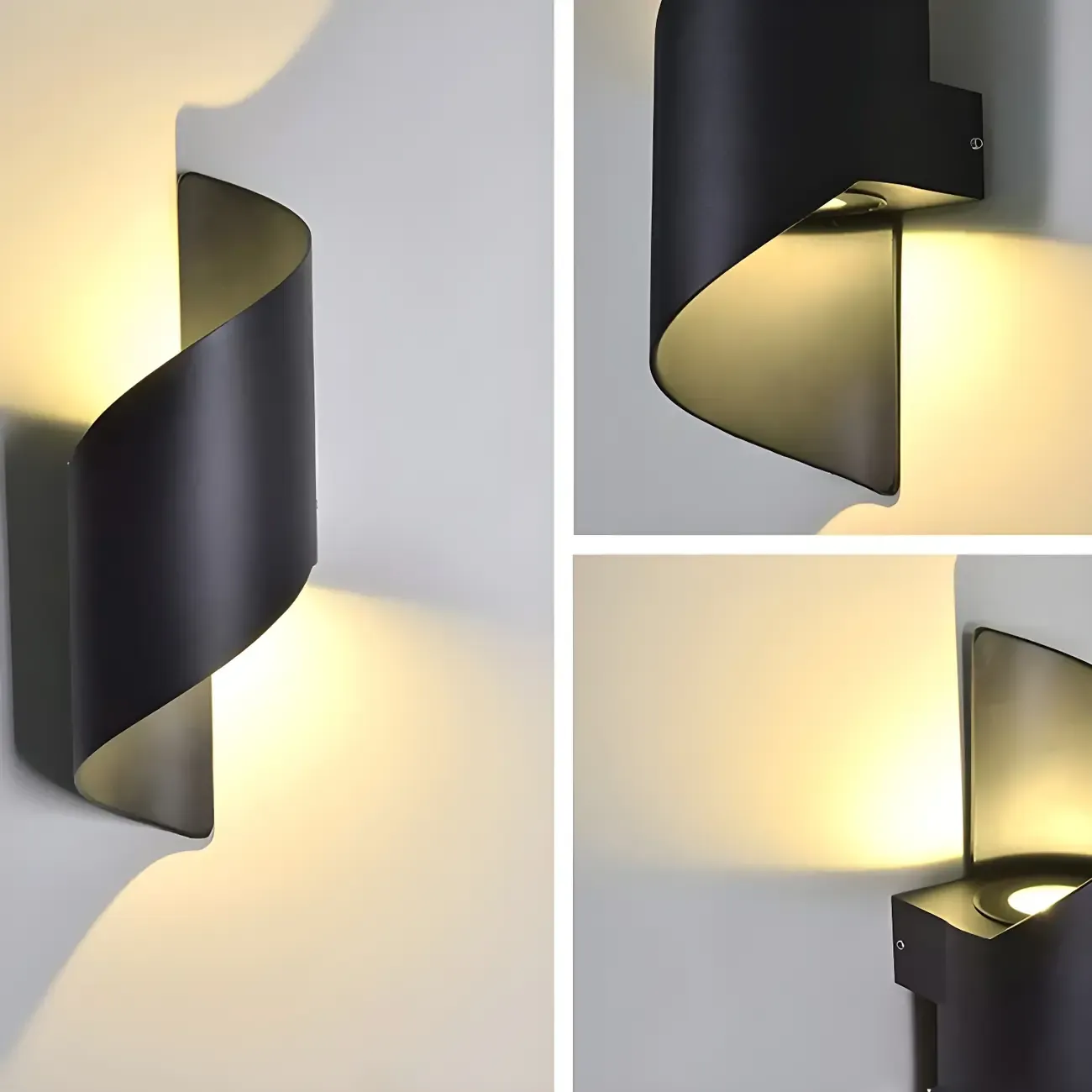 Modern Black Metal Wall Light LED Sconce Fixture Image - 7
