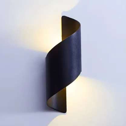 Modern Black Metal Wall Light LED Sconce Fixture Image - 10