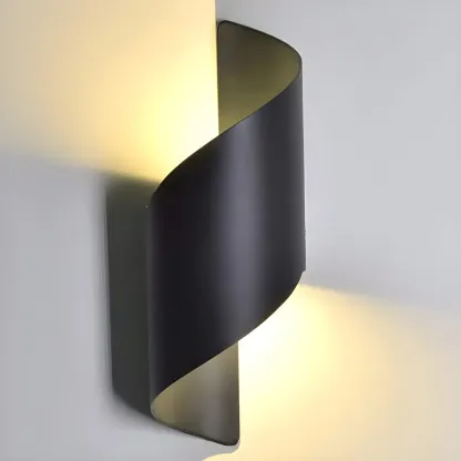 Modern Black Metal Wall Light LED Sconce Fixture Image - 12