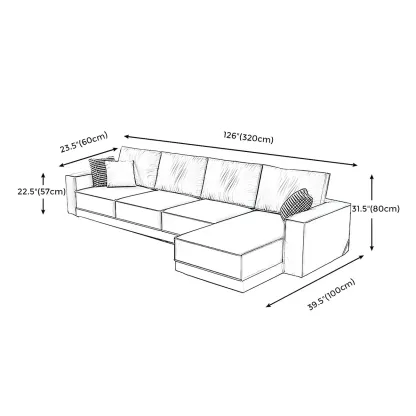 Modern Dark Gray Water Resistant Faux Leather Sectional Sofa #size