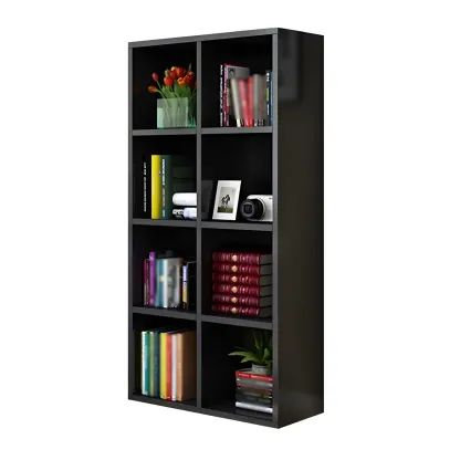 Scandinavian 3-Tier Black Cube Wood Bookcase  Image - 4