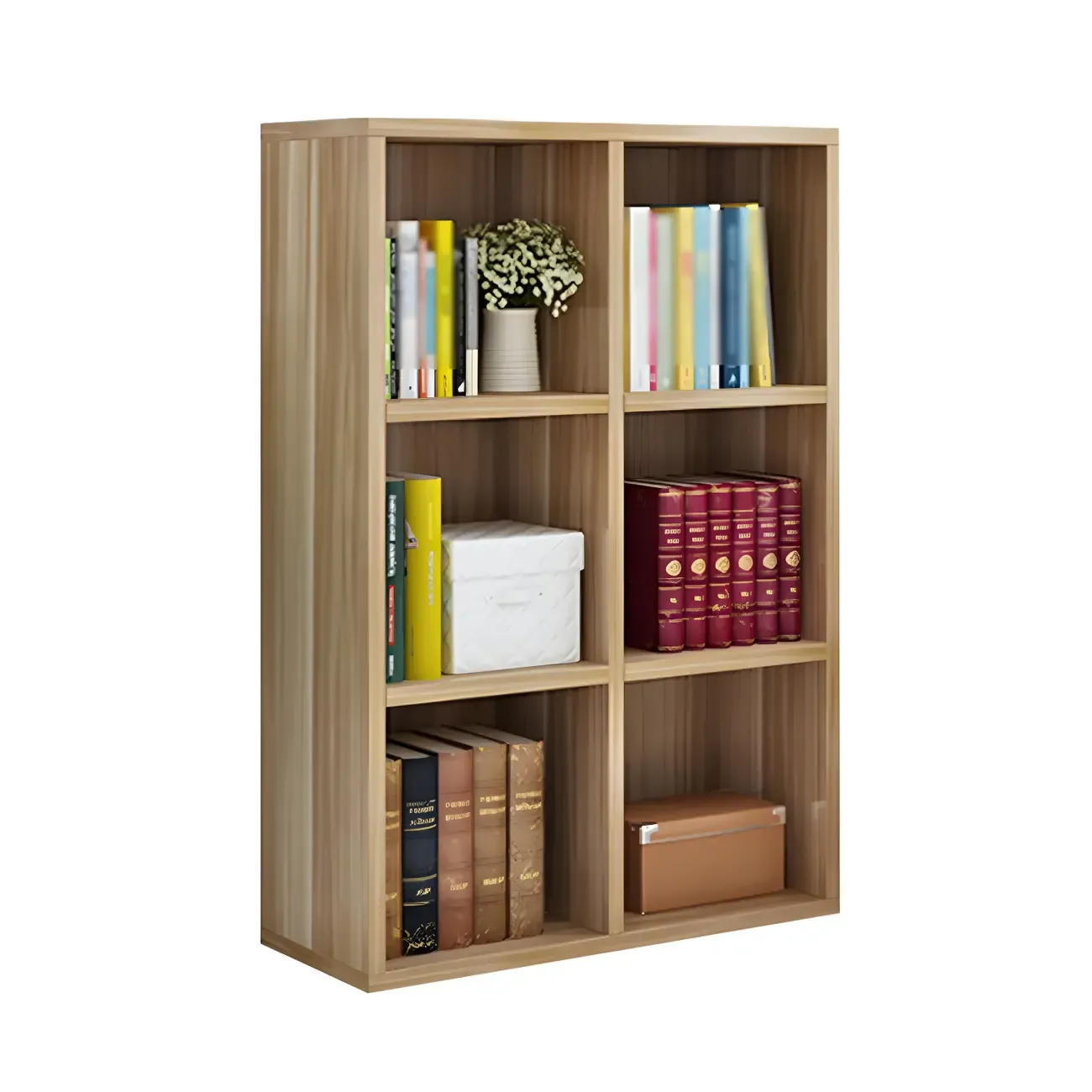 Scandinavian 3-Tier Black Cube Wood Bookcase  Image - 13