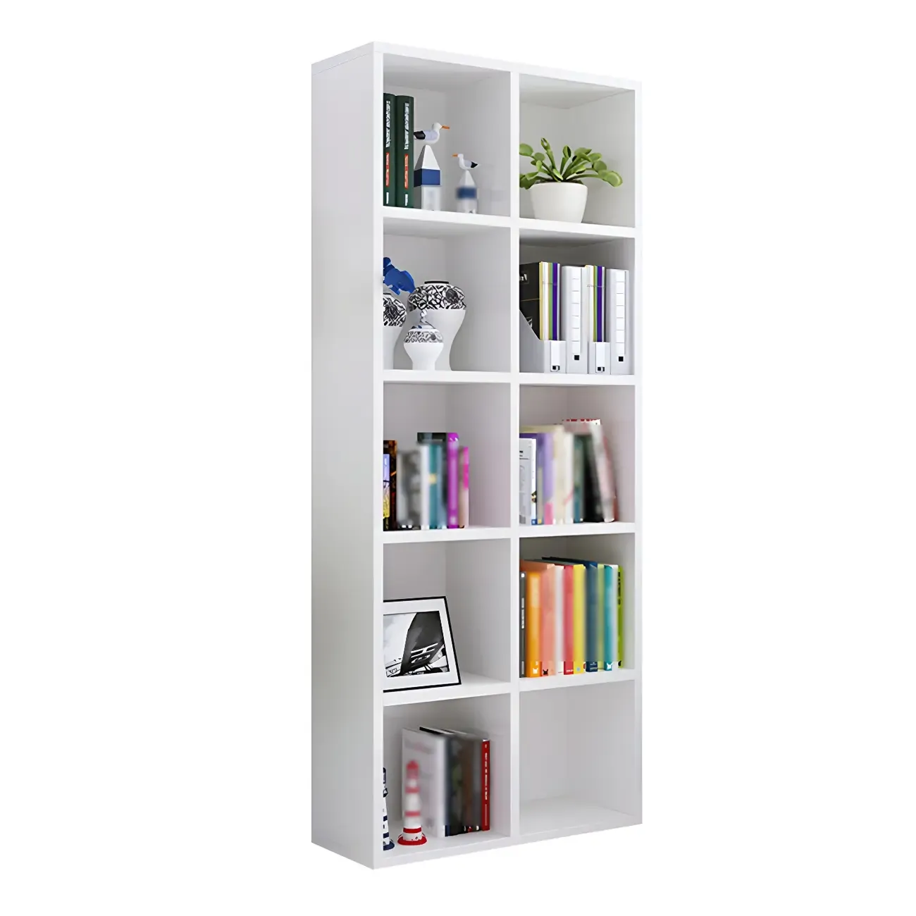 Scandinavian 3-Tier Black Cube Wood Bookcase  Image - 14