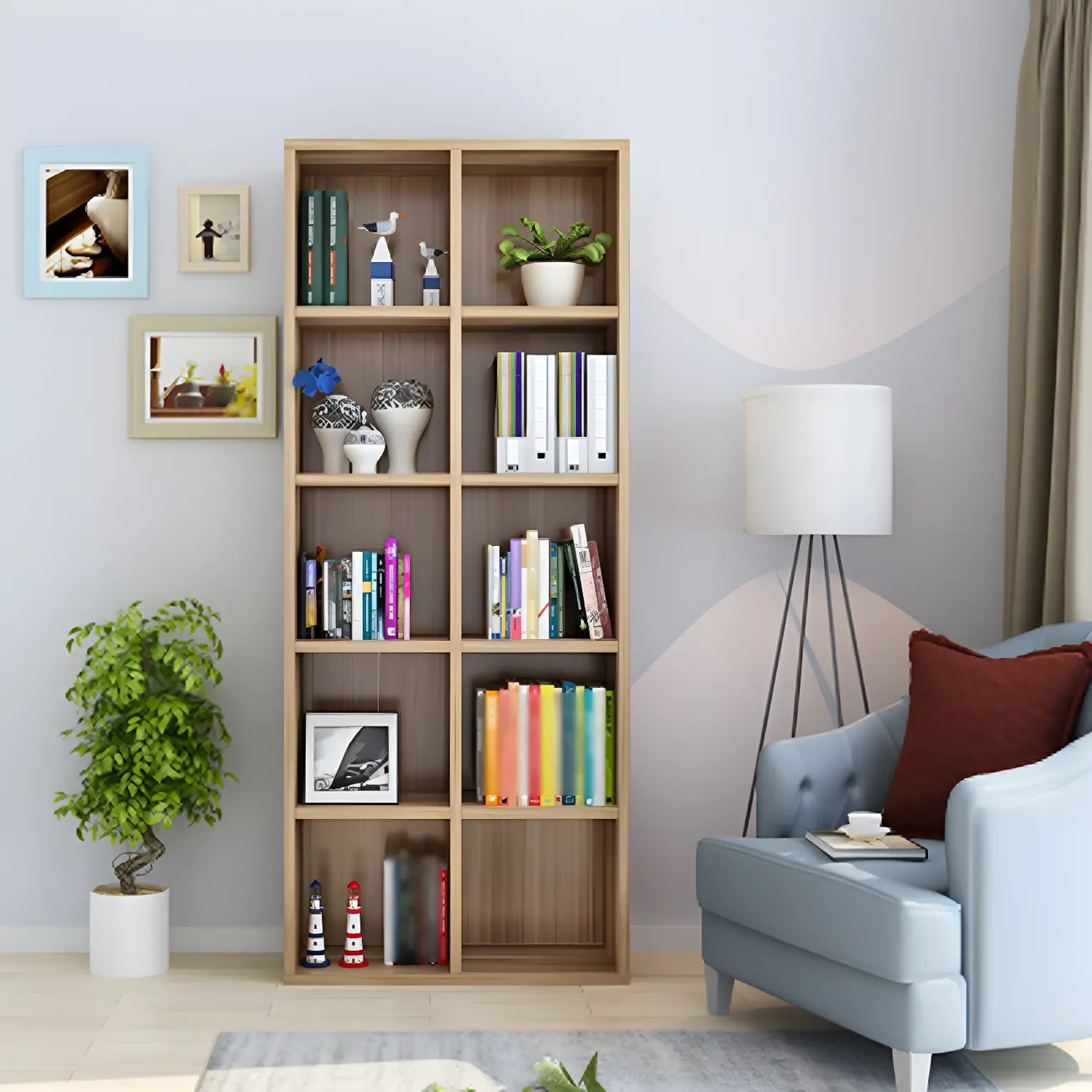 Scandinavian 3-Tier Black Cube Wood Bookcase  Image - 15 | homeyfad
