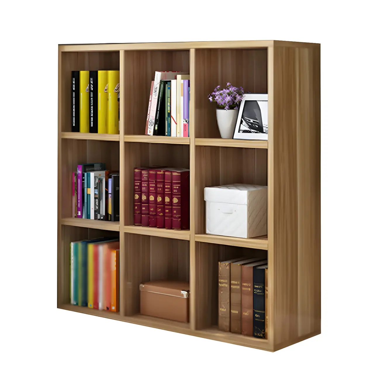 Scandinavian 3-Tier Black Cube Wood Bookcase  Image - 16 | homeyfad