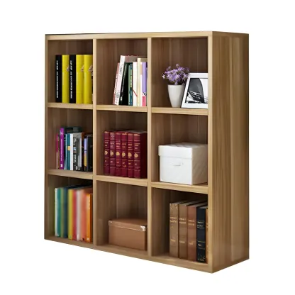 Scandinavian 3-Tier Black Cube Wood Bookcase  Image - 16