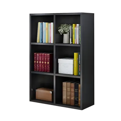 Scandinavian 3-Tier Black Cube Wood Bookcase  Image - 21