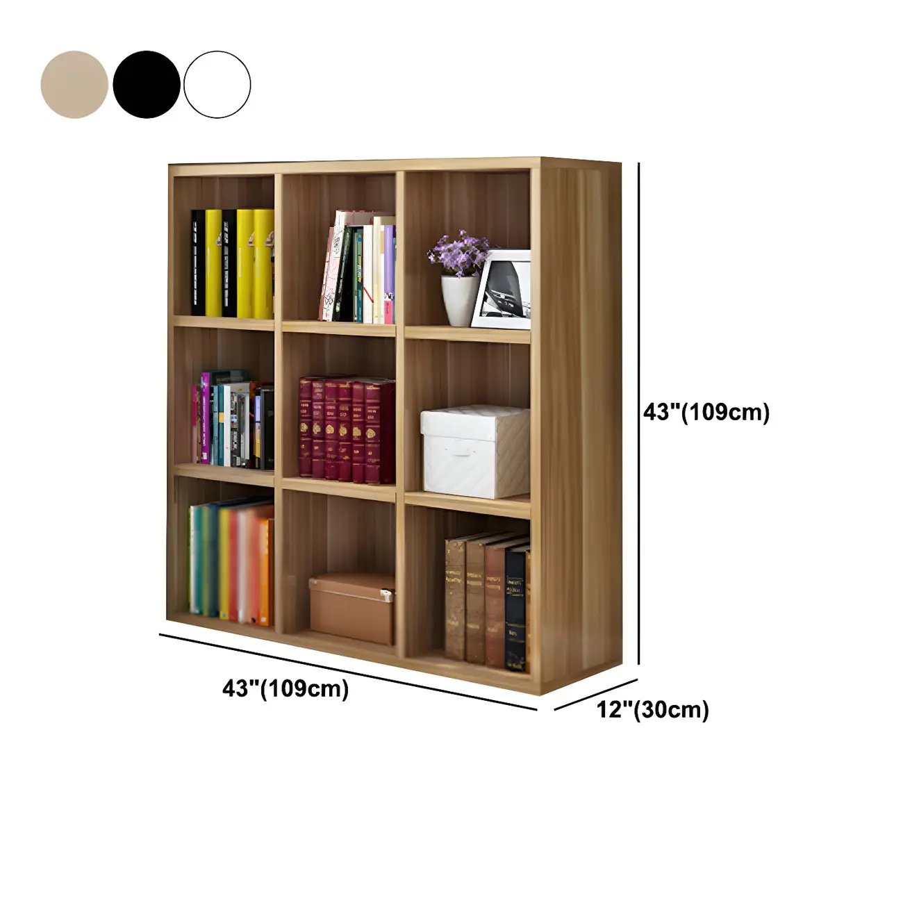 Scandinavian 3-Tier Black Cube Wood Bookcase  Image - 27 | homeyfad