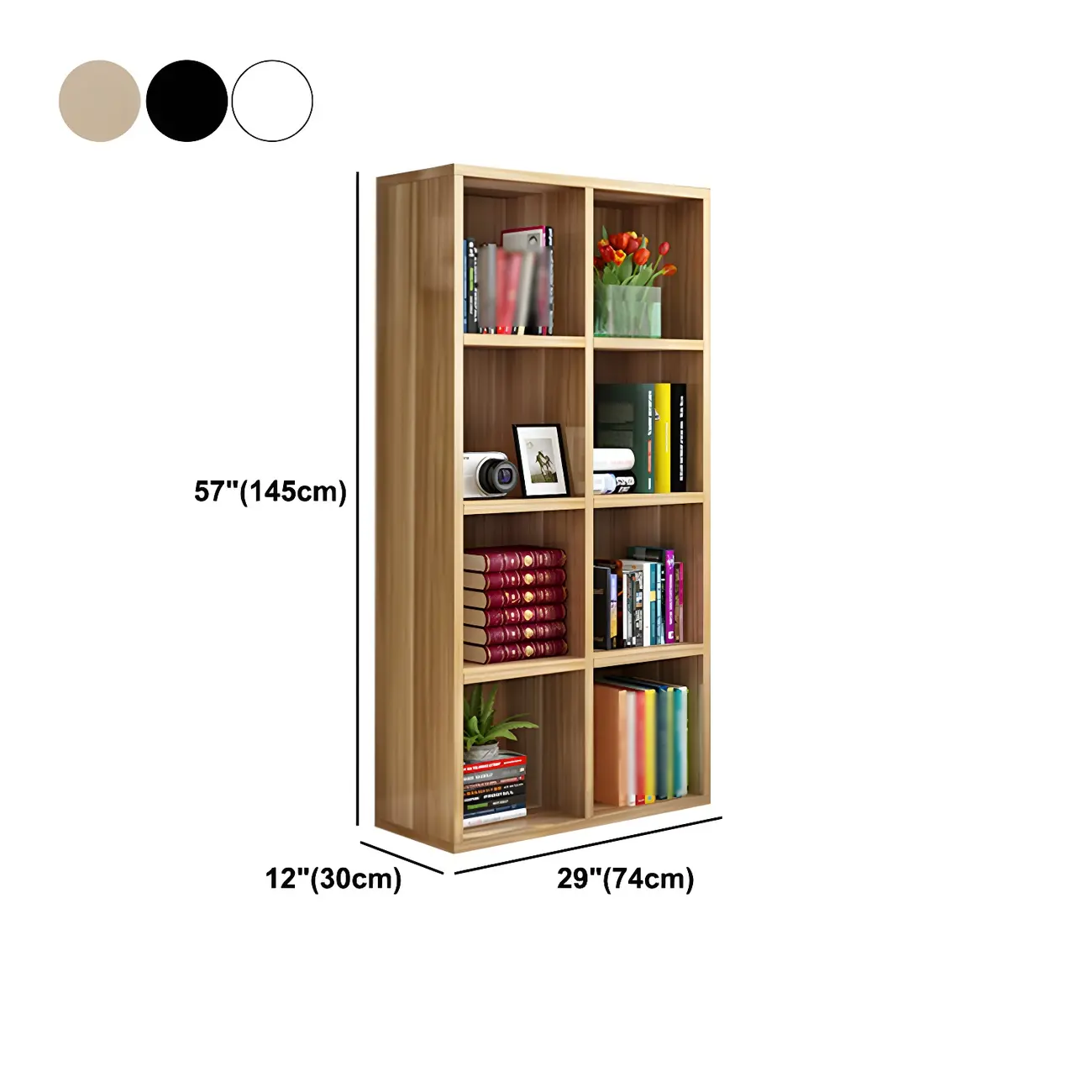 Scandinavian 3-Tier Black Cube Wood Bookcase  Image - 28 | homeyfad