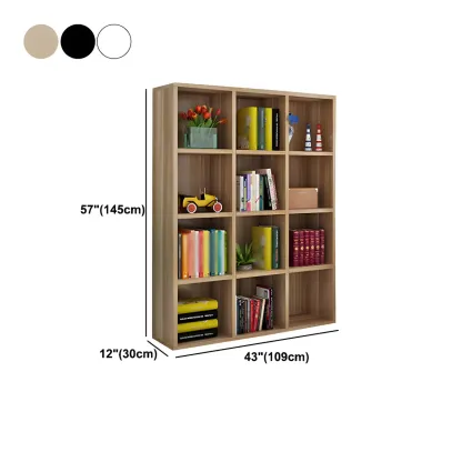 Scandinavian 3-Tier Black Cube Wood Bookcase  Image - 29