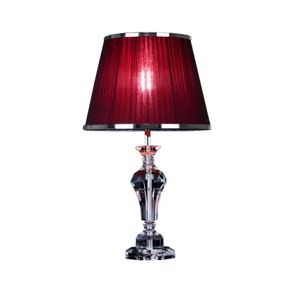 Urn-Shaped Table Light Contemporary Faceted Crystal 23"/25" Long 1 Head Red Small Desk Lamp Image - 4