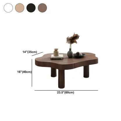 Natural Cloud-Shaped Pine Coffee Table with 3 Legs Image - 20