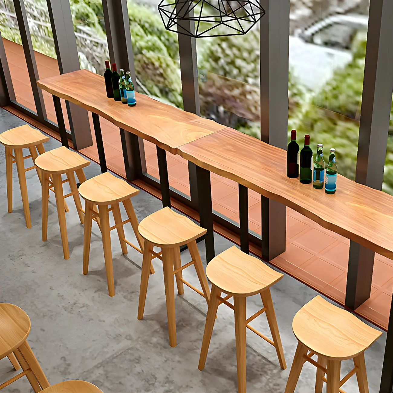 Counter Height Modern Wood Backless Bar Stool Image - 3 | homeyfad