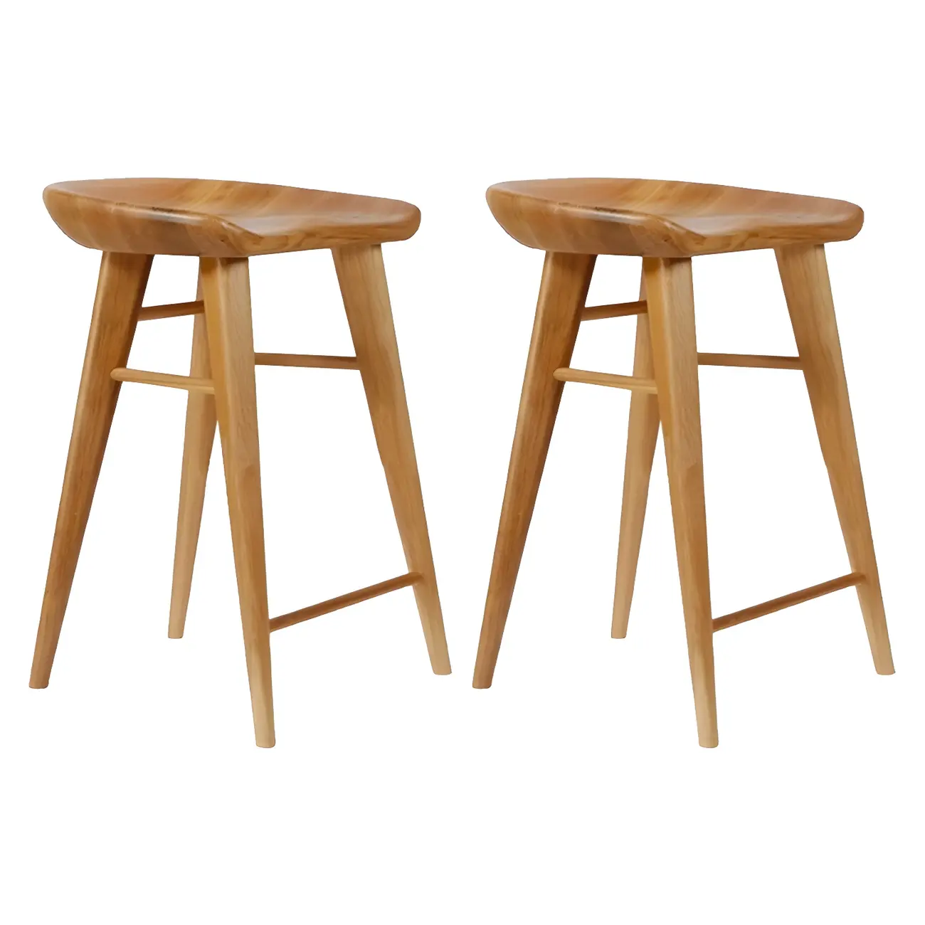 Counter Height Modern Wood Backless Bar Stool Image - 6 | homeyfad