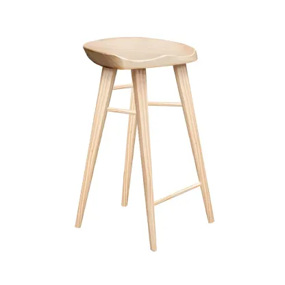 Counter Height Modern Wood Backless Bar Stool Image - 12