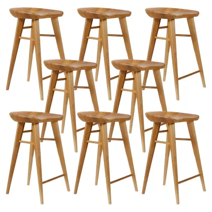 Counter Height Modern Wood Backless Bar Stool Image - 17