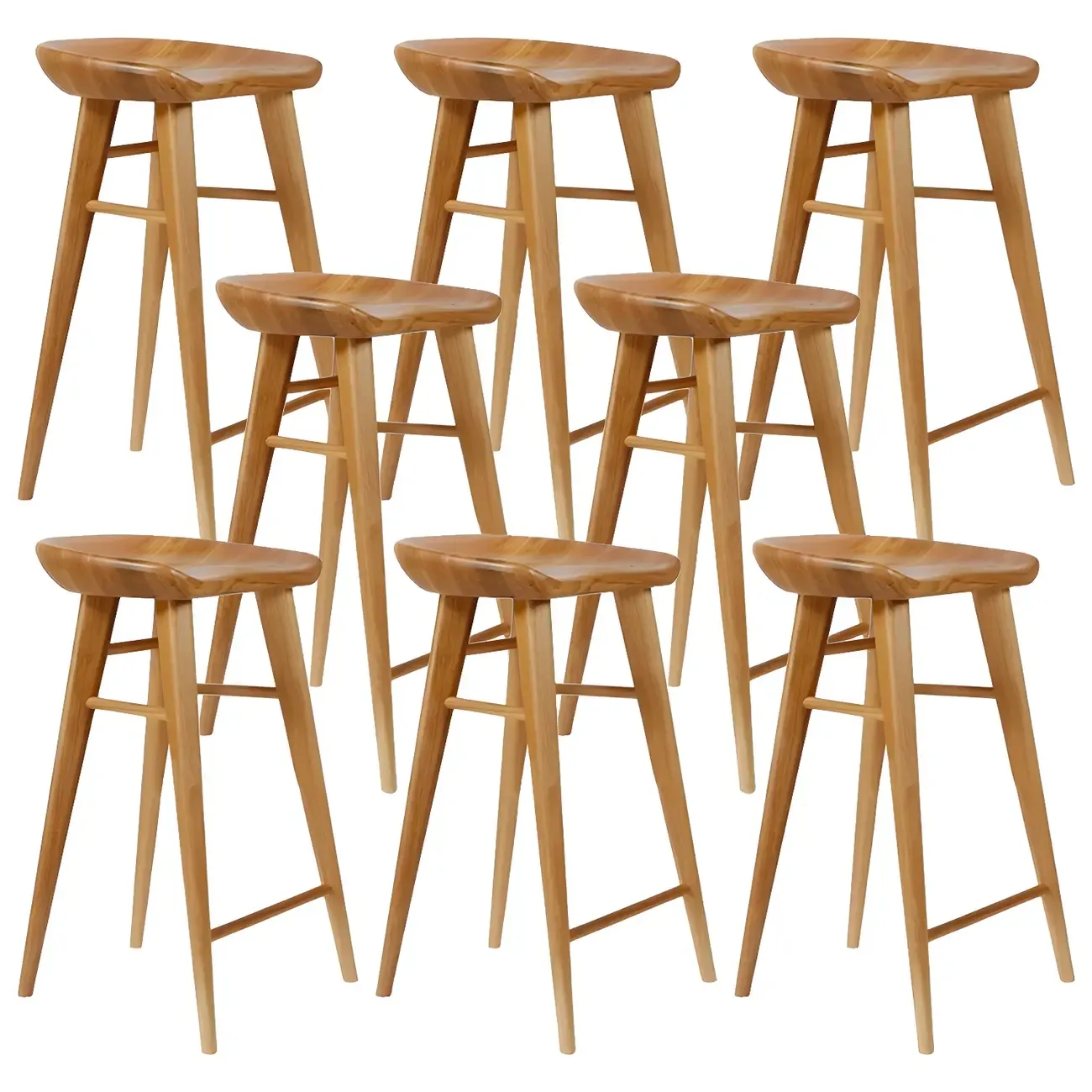 Counter Height Modern Wood Backless Bar Stool Image - 21