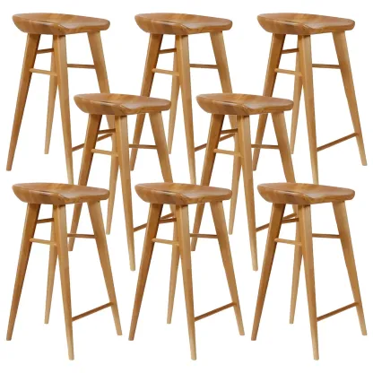 Counter Height Modern Wood Backless Bar Stool Image - 21
