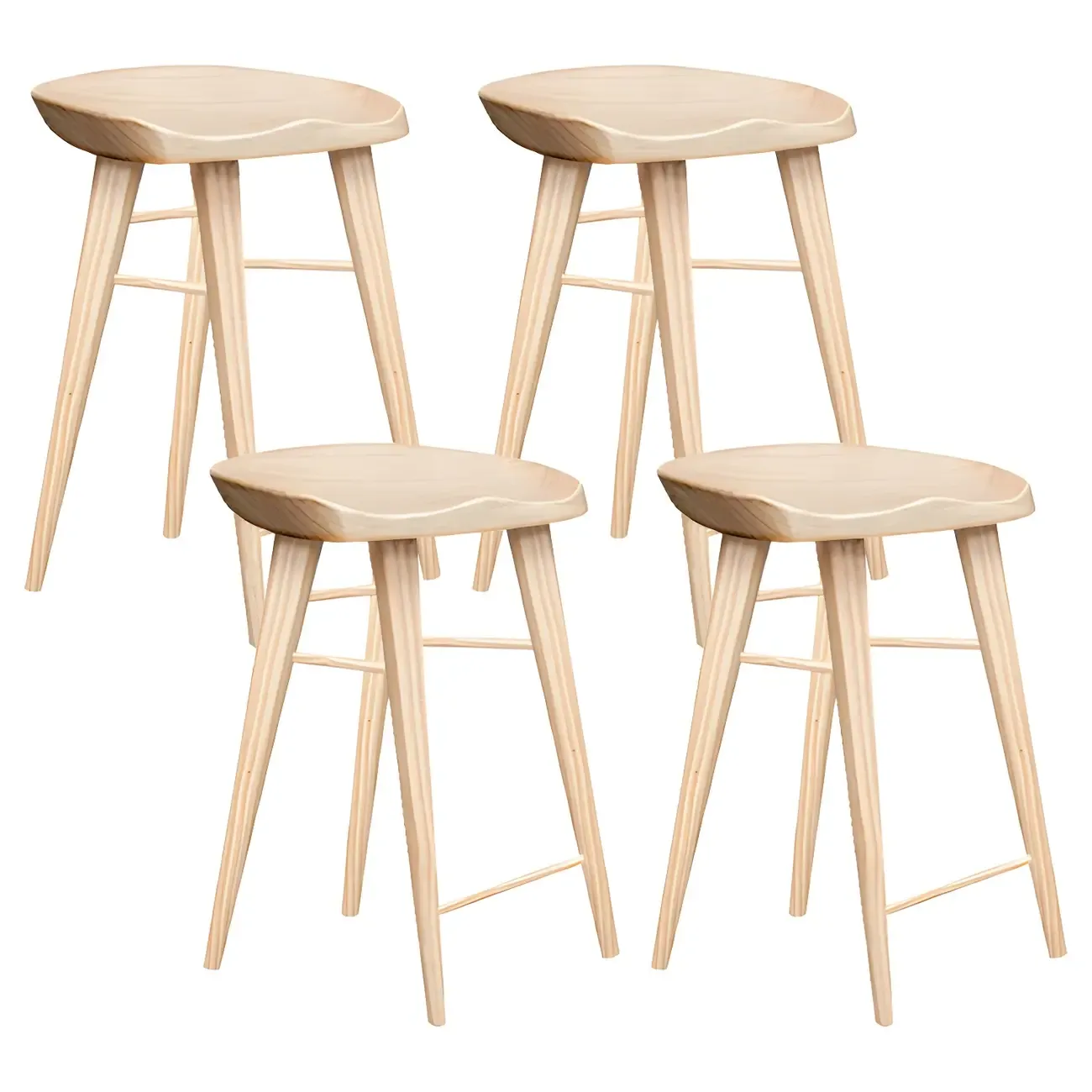Counter Height Modern Wood Backless Bar Stool Image - 23
