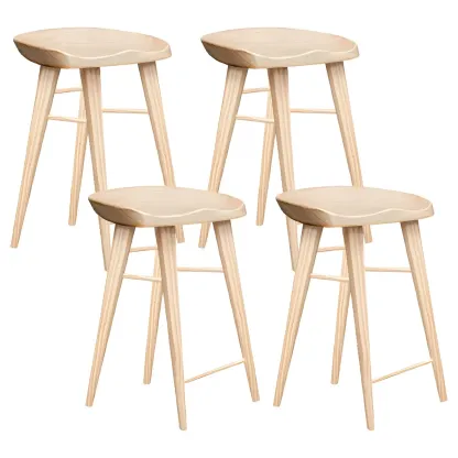 Counter Height Modern Wood Backless Bar Stool Image - 23