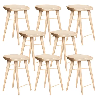 Counter Height Modern Wood Backless Bar Stool Image - 25